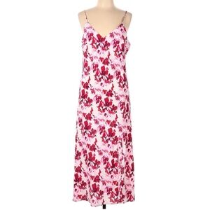 Plus Size Womens sleeveless Floral pink and White Midi Dress size 1X NEW